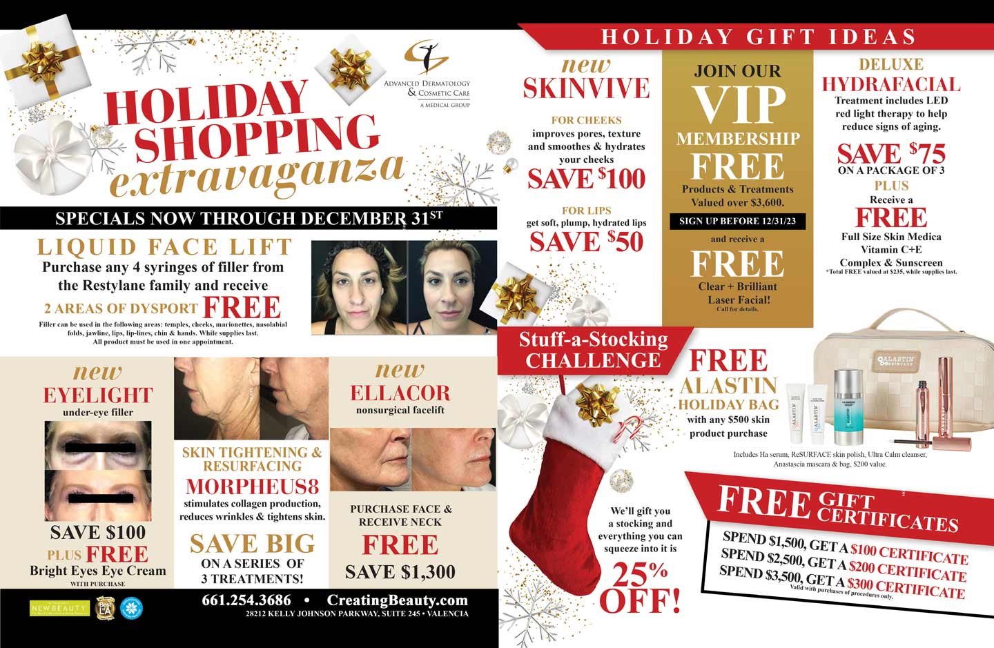 Specials - Having trouble seeing this? Please contact our office for details