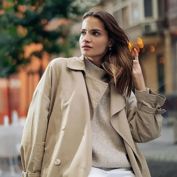 Woman looking to her right