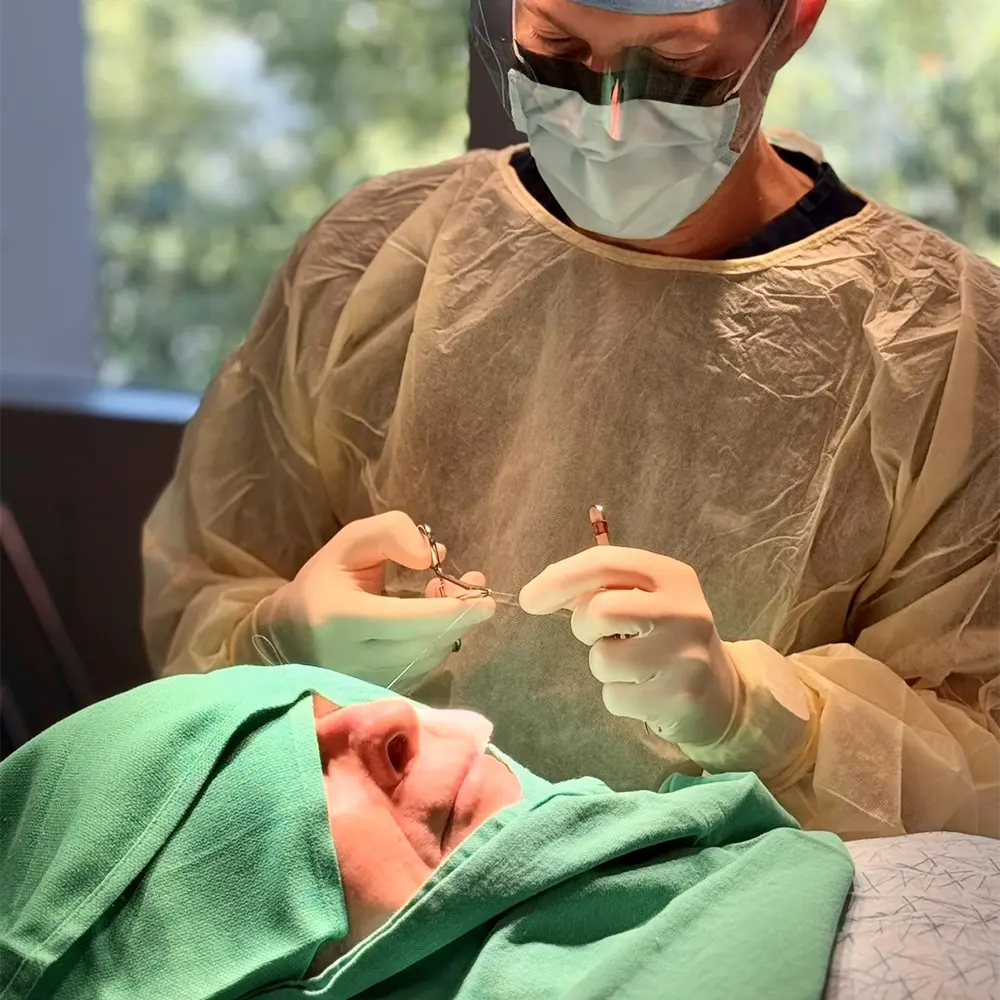 Patient getting Mohs